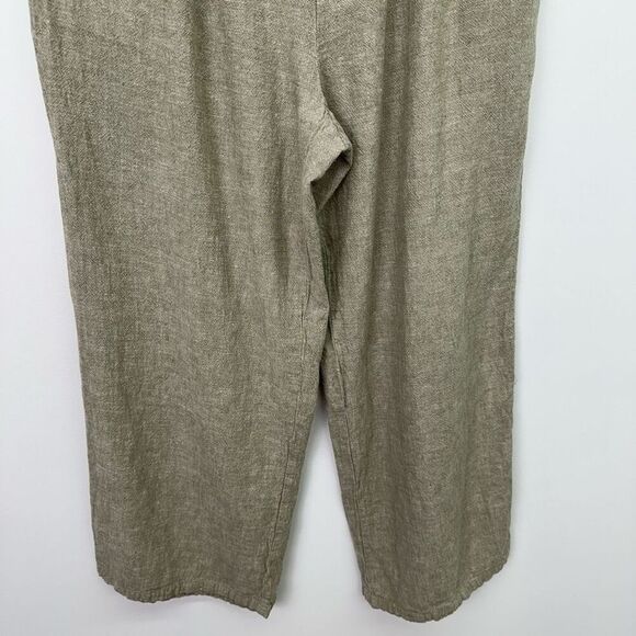 Rylee + Cru Women’s Fern Washed Out Green Linen Blend High Waisted Trouser Pant - Picture 8 of 11